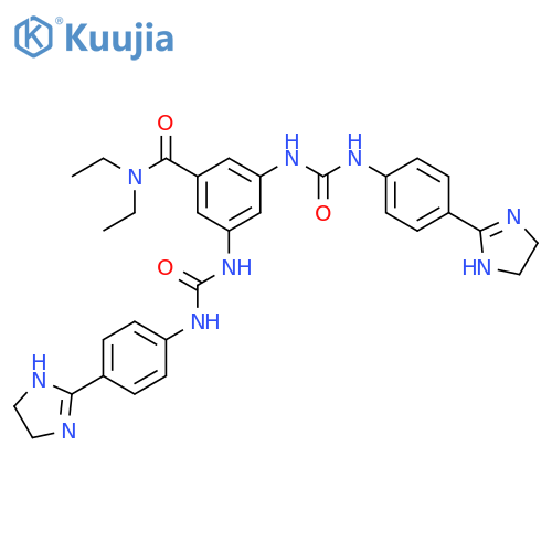 Benzamide,3,5-bis[[[[4-(4,5-dihydro-1H-imidazol-2-yl)phenyl]amino]carbonyl]amino]-N,N-diethyl-,hydrochloride (1:2) structure