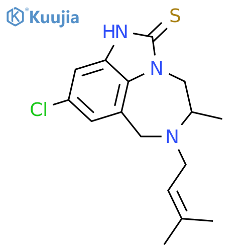 Imidazo[4,5,1-jk][1,4]benzodiazepine-2(1H)-thione,9-chloro-4,5,6,7-tetrahydro-5-methyl-6-(3-methyl-2-buten-1-yl)- structure