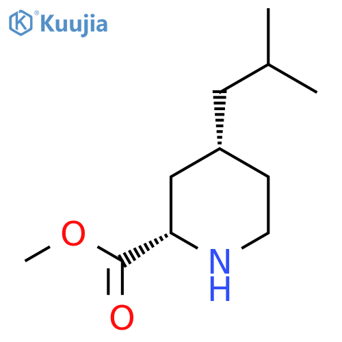 rac-methyl (2R,4S)-4-(2-methylpropyl)piperidine-2-carboxylate structure
