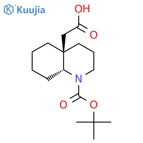 rac-2-(4aR,8aR)-1-(tert-butoxy)carbonyl-decahydroquinolin-4a-ylacetic acid structure