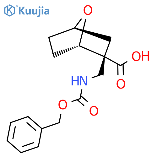 rac-(1R,2S,4S)-2-({(benzyloxy)carbonylamino}methyl)-7-oxabicyclo2.2.1heptane-2-carboxylic acid structure