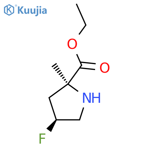 ethyl (2S,4S)-4-fluoro-2-methylpyrrolidine-2-carboxylate structure
