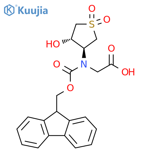 rac-2-({(9H-fluoren-9-yl)methoxycarbonyl}(3R,4R)-4-hydroxy-1,1-dioxo-1lambda6-thiolan-3-ylamino)acetic acid structure