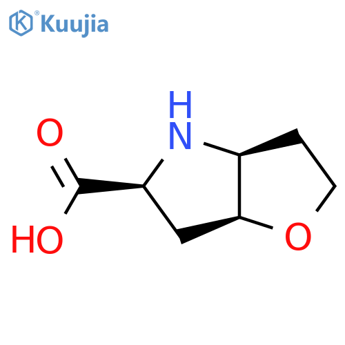 rac-(3aR,5R,6aR)-hexahydro-2H-furo[3,2-b]pyrrole-5-carboxylic acid structure