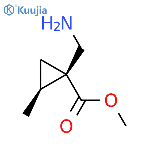 rac-methyl (1R,2R)-1-(aminomethyl)-2-methylcyclopropane-1-carboxylate structure