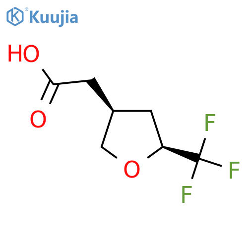 rac-2-(3R,5S)-5-(trifluoromethyl)oxolan-3-ylacetic acid, cis structure