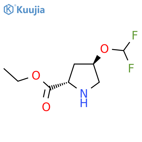 ethyl (2S,4R)-4-(difluoromethoxy)pyrrolidine-2-carboxylate structure