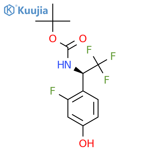 tert-butyl N-(1R)-2,2,2-trifluoro-1-(2-fluoro-4-hydroxyphenyl)ethylcarbamate structure