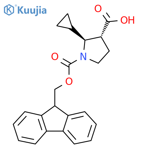 rac-(2R,3S)-2-cyclopropyl-1-{(9H-fluoren-9-yl)methoxycarbonyl}pyrrolidine-3-carboxylic acid, trans structure