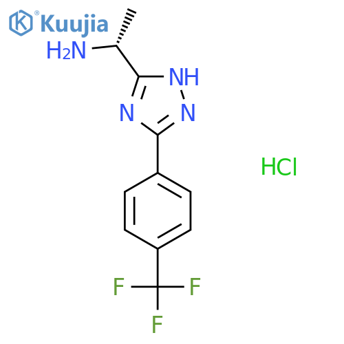 (1R)-1-{5-4-(trifluoromethyl)phenyl-1H-1,2,4-triazol-3-yl}ethan-1-amine hydrochloride structure