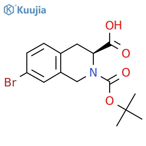 (3S)-2-Boc-7-bromo-3,4-dihydro-1H-isoquinoline-3-carboxylic acid structure