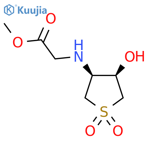 rac-methyl 2-{(3R,4S)-4-hydroxy-1,1-dioxo-1lambda6-thiolan-3-ylamino}acetate structure