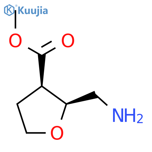 rac-methyl (2R,3S)-2-(aminomethyl)oxolane-3-carboxylate structure