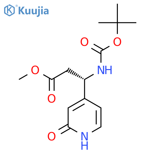 methyl (3S)-3-{(tert-butoxy)carbonylamino}-3-(2-hydroxypyridin-4-yl)propanoate structure