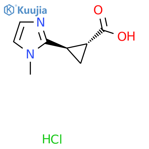 rac-(1R,2R)-2-(1-methyl-1H-imidazol-2-yl)cyclopropane-1-carboxylic acid hydrochloride, trans structure