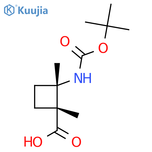 rac-(1R,2S)-2-{(tert-butoxy)carbonylamino}-1,2-dimethylcyclobutane-1-carboxylic acid structure