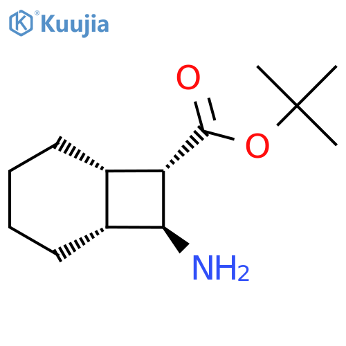 rac-tert-butyl (1R,6S,7S,8S)-8-aminobicyclo4.2.0octane-7-carboxylate structure