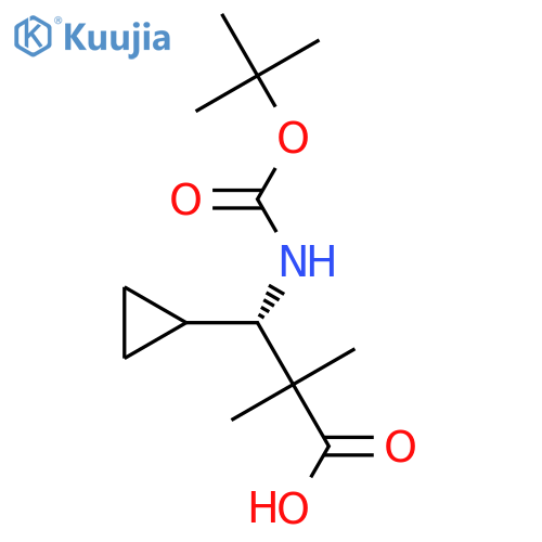 (3S)-3-{[(tert-butoxy)carbonyl]amino}-3-cyclopropyl-2,2-dimethylpropanoic acid structure