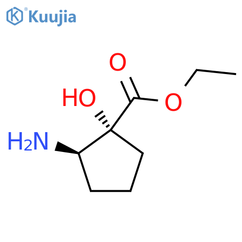 rac-ethyl (1R,2R)-2-amino-1-hydroxycyclopentane-1-carboxylate structure