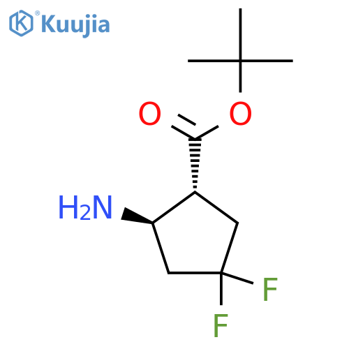 rac-tert-butyl (1R,2R)-2-amino-4,4-difluorocyclopentane-1-carboxylate structure