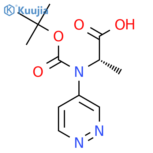 (2S)-2-{(tert-butoxy)carbonyl(pyridazin-4-yl)amino}propanoic acid structure