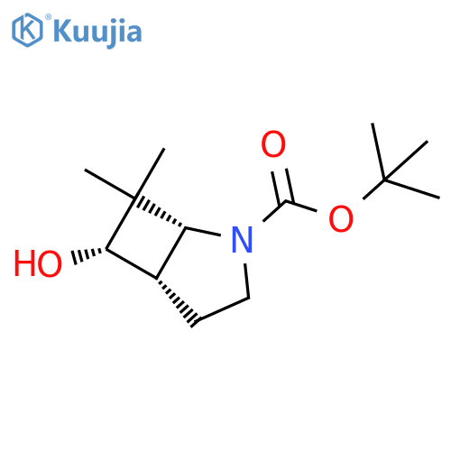 rac-tert-butyl (1R,5S,6S)-6-hydroxy-7,7-dimethyl-2-azabicyclo3.2.0heptane-2-carboxylate structure