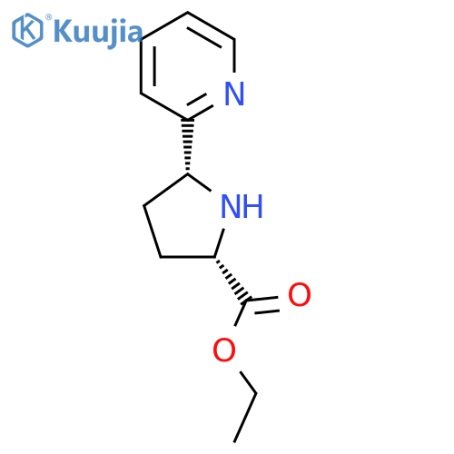 ethyl (2S,5R)-5-(pyridin-2-yl)pyrrolidine-2-carboxylate structure