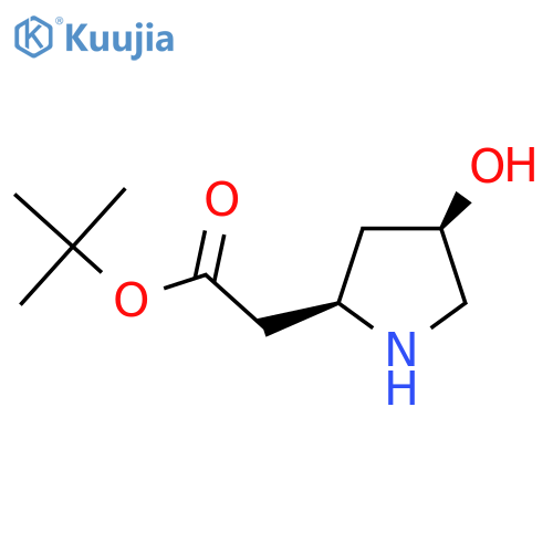 tert-butyl 2-(2R,4R)-4-hydroxypyrrolidin-2-ylacetate structure