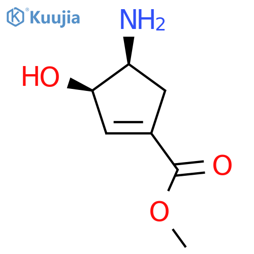 rac-methyl (3R,4S)-4-amino-3-hydroxycyclopent-1-ene-1-carboxylate structure