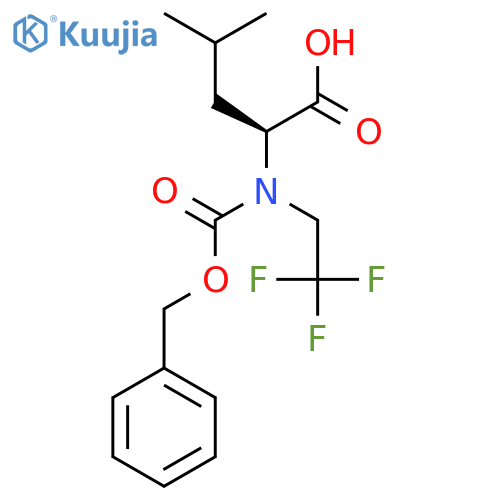 (2S)-2-{[(benzyloxy)carbonyl](2,2,2-trifluoroethyl)amino}-4-methylpentanoic acid structure