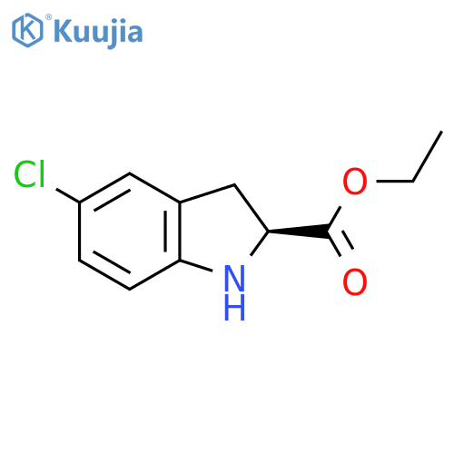 ethyl (2S)-5-chloro-2,3-dihydro-1H-indole-2-carboxylate structure