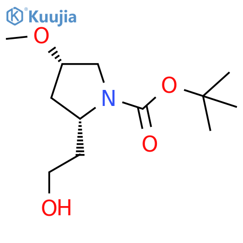 tert-butyl (2R,4S)-2-(2-hydroxyethyl)-4-methoxypyrrolidine-1-carboxylate structure