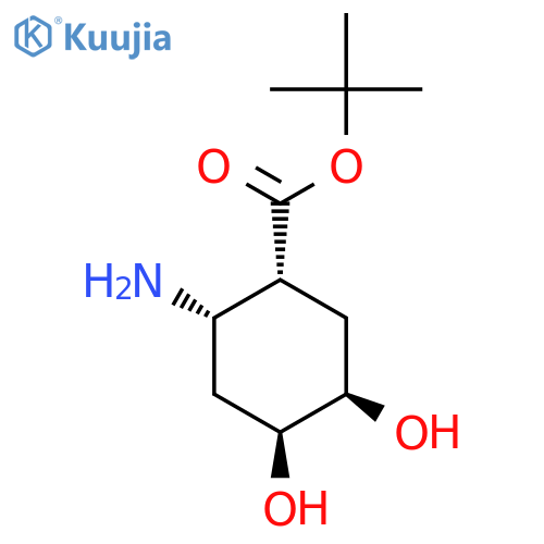 tert-butyl (1RS,2SR,4RS&,5SR&)-2-amino-4,5-dihydroxycyclohexane-1-carboxylate structure
