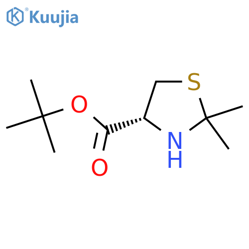 tert-butyl (4R)-2,2-dimethyl-1,3-thiazolidine-4-carboxylate structure