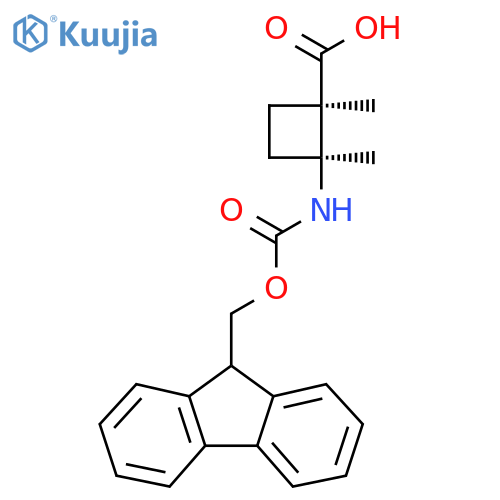 rac-(1R,2S)-2-({[(9H-fluoren-9-yl)methoxy]carbonyl}amino)-1,2-dimethylcyclobutane-1-carboxylic acid structure