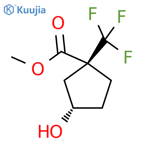 rac-methyl (1R,3R)-3-hydroxy-1-(trifluoromethyl)cyclopentane-1-carboxylate, trans structure