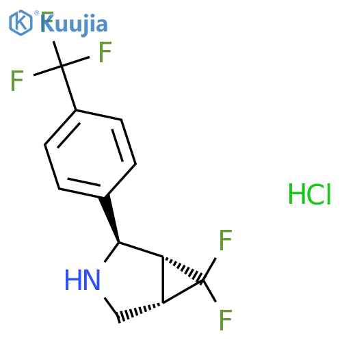 rac-(1R,2R,5S)-6,6-difluoro-2-4-(trifluoromethyl)phenyl-3-azabicyclo3.1.0hexane hydrochloride structure