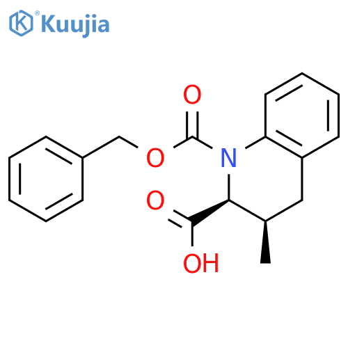 rac-(2R,3S)-1-(benzyloxy)carbonyl-3-methyl-1,2,3,4-tetrahydroquinoline-2-carboxylic acid structure
