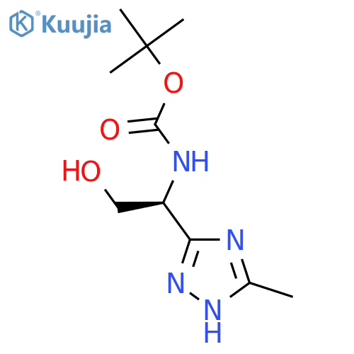 tert-butyl N-(1S)-2-hydroxy-1-(5-methyl-1H-1,2,4-triazol-3-yl)ethylcarbamate structure