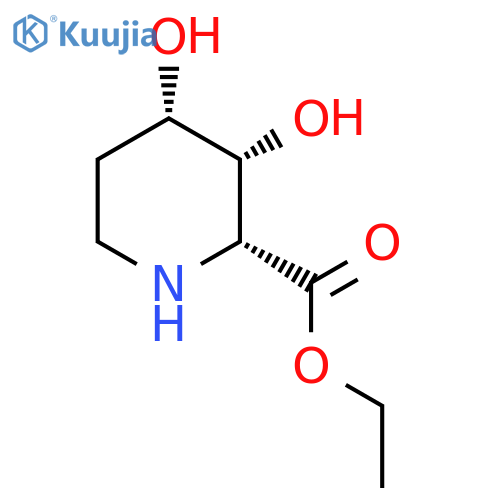 rac-ethyl (2R,3R,4S)-3,4-dihydroxypiperidine-2-carboxylate structure