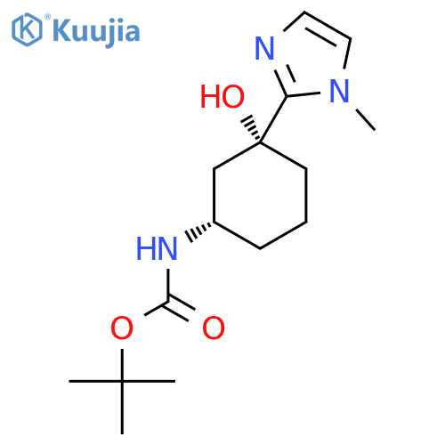 rac-tert-butyl N-(1R,3S)-3-hydroxy-3-(1-methyl-1H-imidazol-2-yl)cyclohexylcarbamate structure