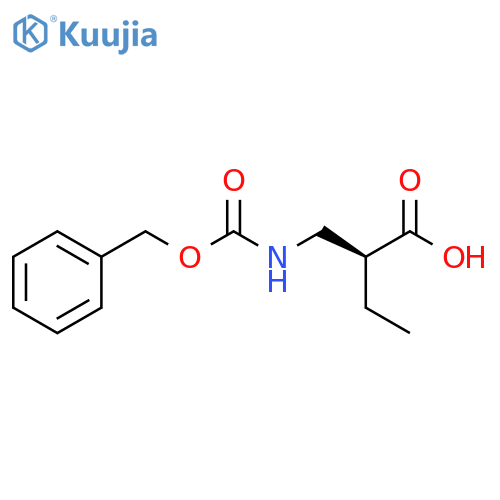 (2S)-2-({(benzyloxy)carbonylamino}methyl)butanoic acid structure