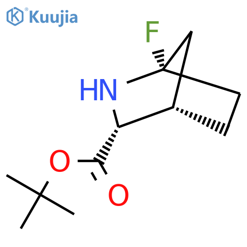 rac-tert-butyl (1R,3S,4R)-1-fluoro-2-azabicyclo2.2.1heptane-3-carboxylate structure