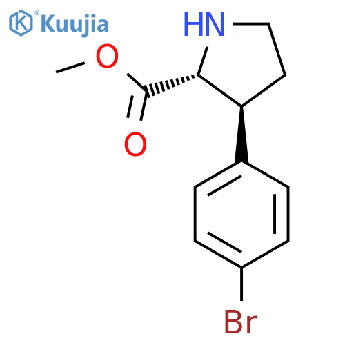 rac-methyl (2R,3S)-3-(4-bromophenyl)pyrrolidine-2-carboxylate structure