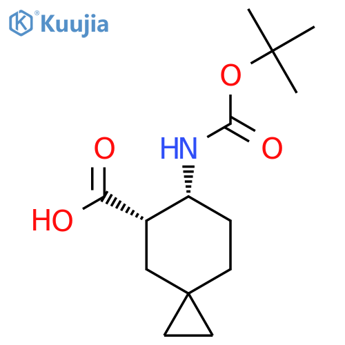 rac-(5R,6S)-6-{(tert-butoxy)carbonylamino}spiro2.5octane-5-carboxylic acid structure
