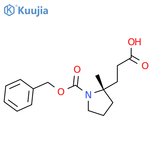 3-(2S)-1-(benzyloxy)carbonyl-2-methylpyrrolidin-2-ylpropanoic acid structure
