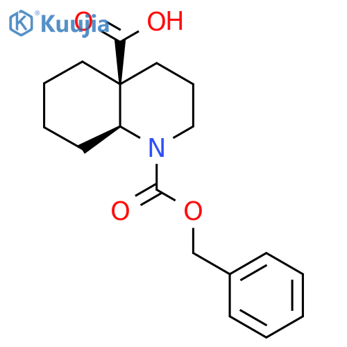 rac-(4aR,8aR)-1-(benzyloxy)carbonyl-decahydroquinoline-4a-carboxylic acid structure