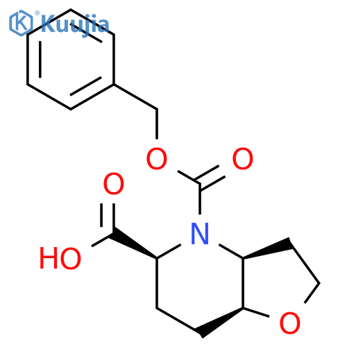 rac-(3aR,5R,7aR)-4-(benzyloxy)carbonyl-octahydrofuro3,2-bpyridine-5-carboxylic acid structure