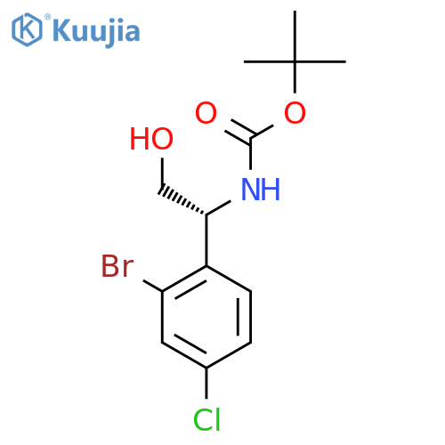 tert-butyl N-(1R)-1-(2-bromo-4-chlorophenyl)-2-hydroxyethylcarbamate structure