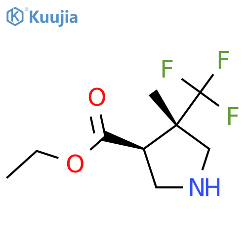 rac-ethyl (3R,4R)-4-methyl-4-(trifluoromethyl)pyrrolidine-3-carboxylate structure